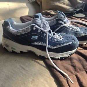 Skechers Light Blue and White Sneakers